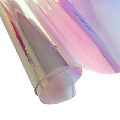 Transparent Rainbow Dichroic Iridescent PVC Film Plastic Sheet for Custom Size Raincoat and Decoration