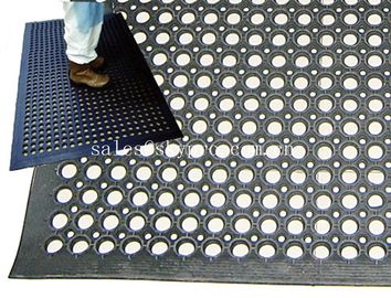 tapis en caoutchouc de haute de drainage d'Anti-fatigue de maison cuisine d'utilisation, noir/rouge
